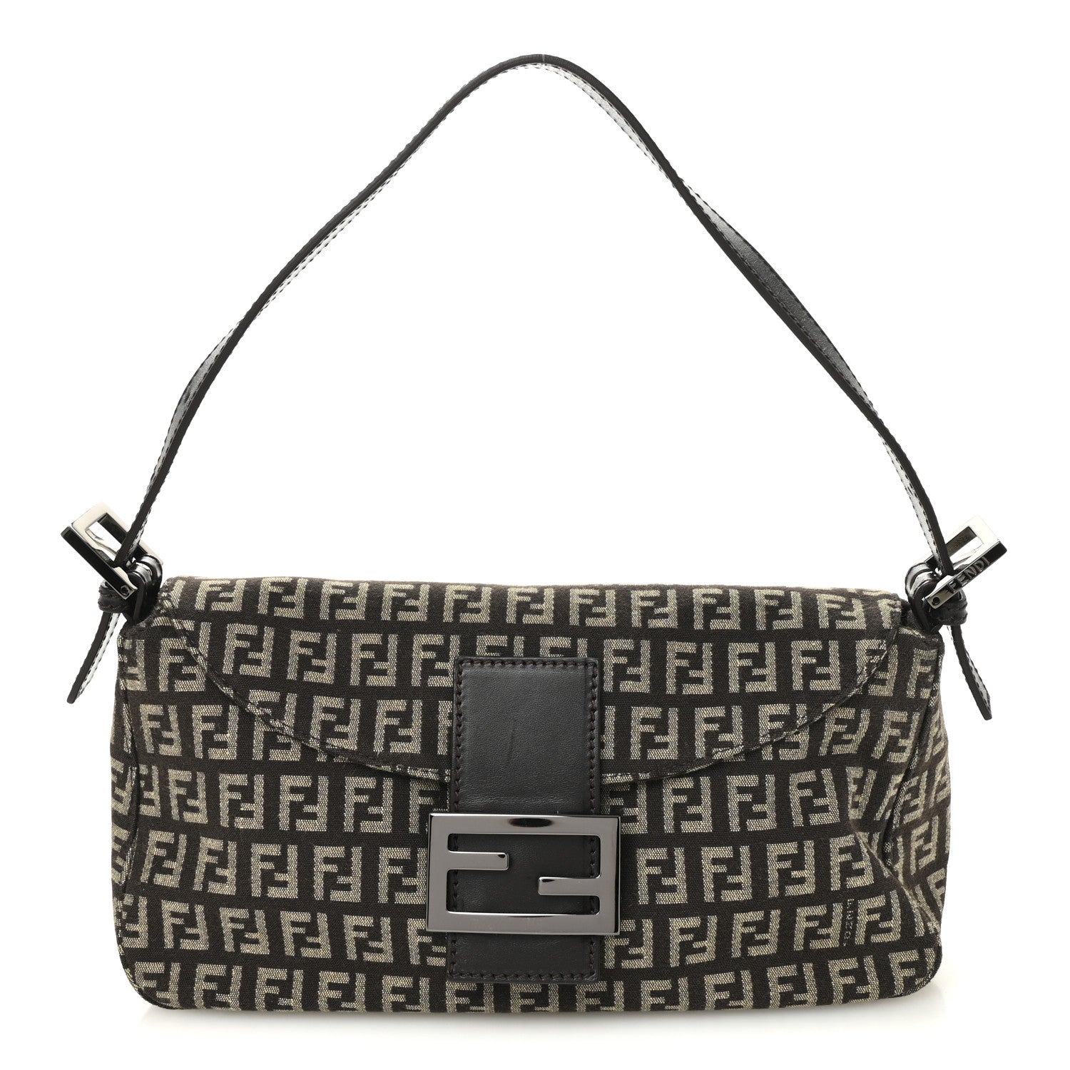 Fendi Zucchino Vitello Baguette Mogano Panna Bruciato 1 of 9