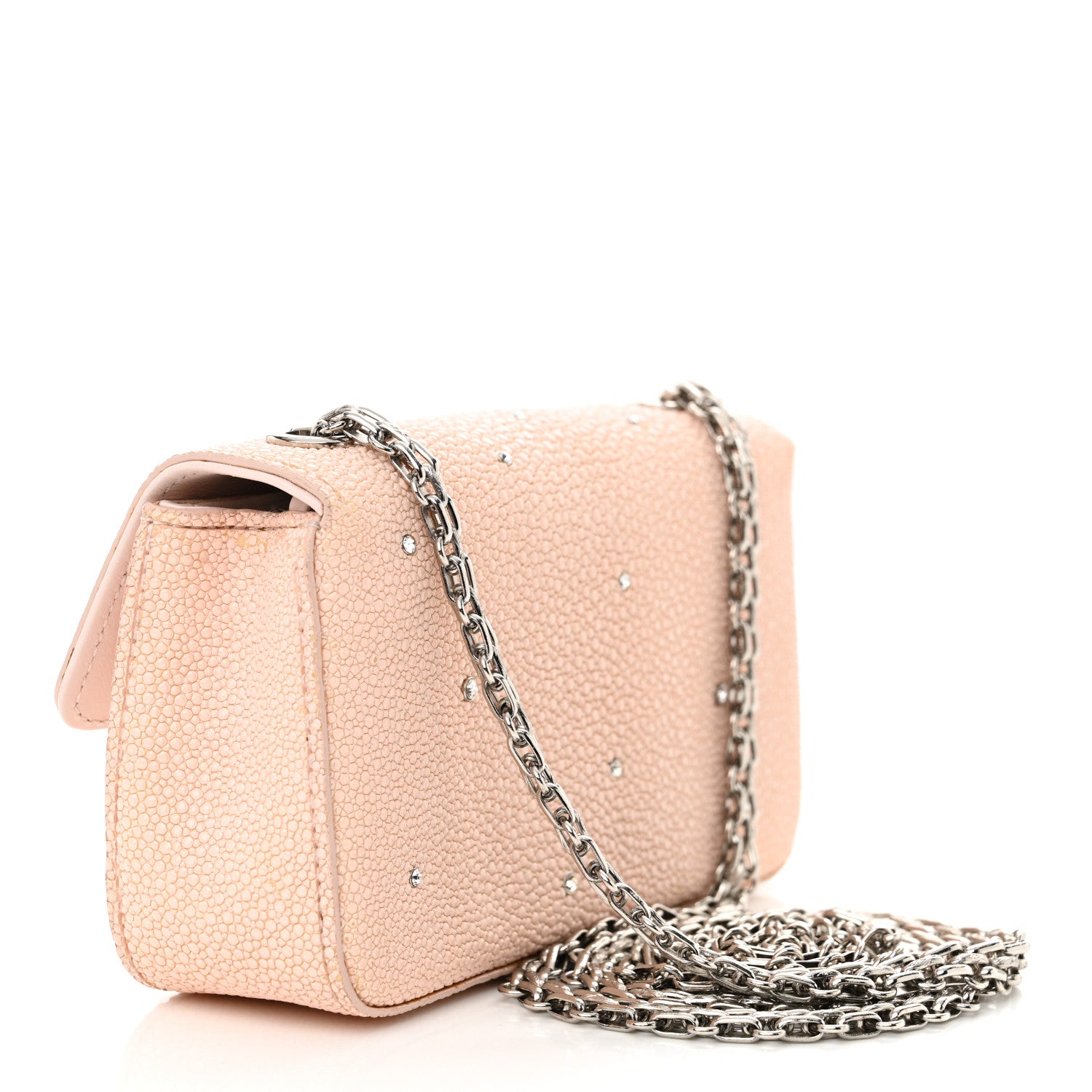 Chanel Galuchat Stingray Crystal Embellished 2.55 Reissue Mini Flap Light Pink 3 of 13