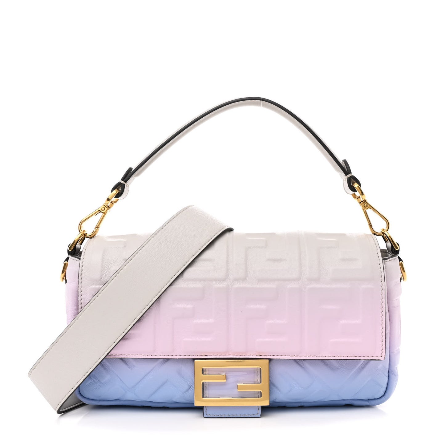 Nappa FF 1974 Embossed Baguette Pink Multicolor