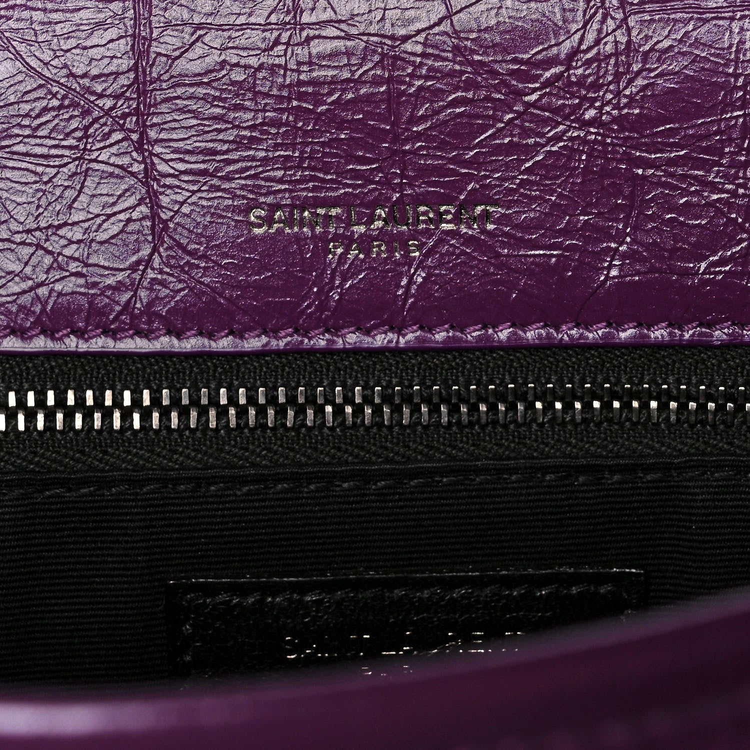 Saint Laurent Crinkled Calfskin Matelasse Monogram Medium Niki Chain Satchel Plum 8 of 12