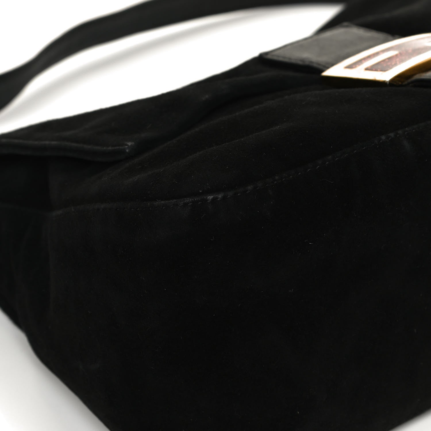 Fendi Suede Calfskin Mama Baguette Black 10 of 10