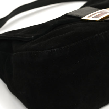 Fendi Suede Calfskin Mama Baguette Black 10 of 10