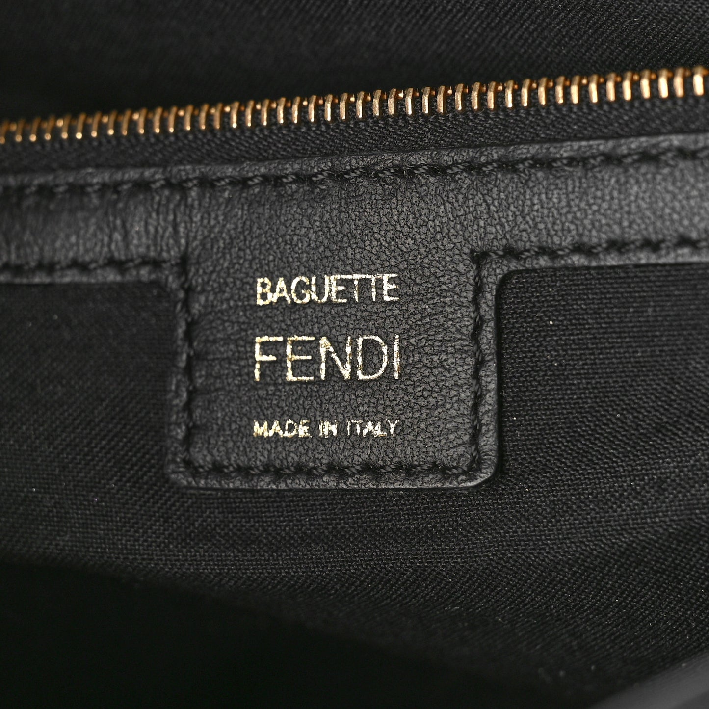 Nappa FF 1974 Embossed Large Baguette Black