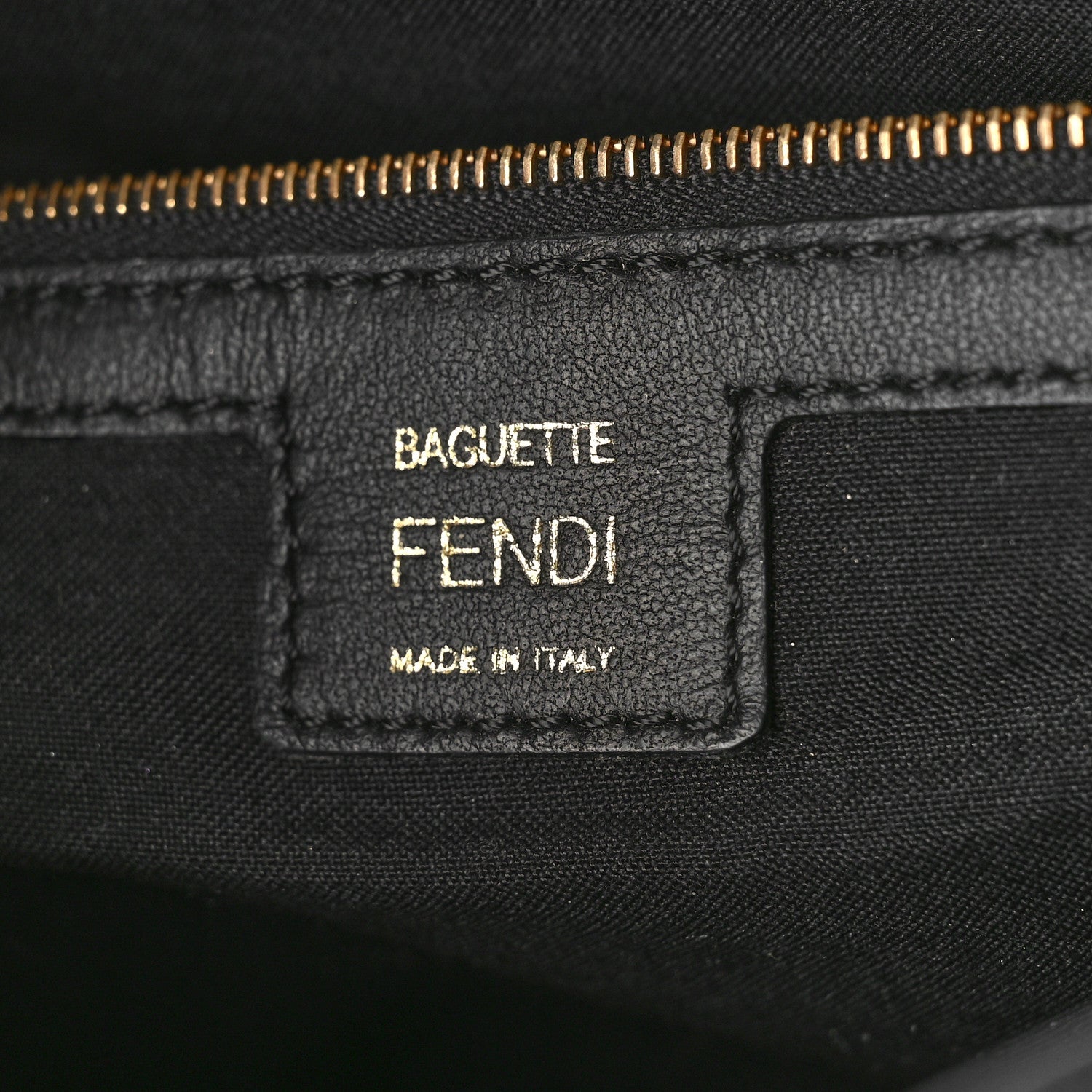 Fendi Nappa FF 1974 Embossed Large Baguette Black 6 of 9