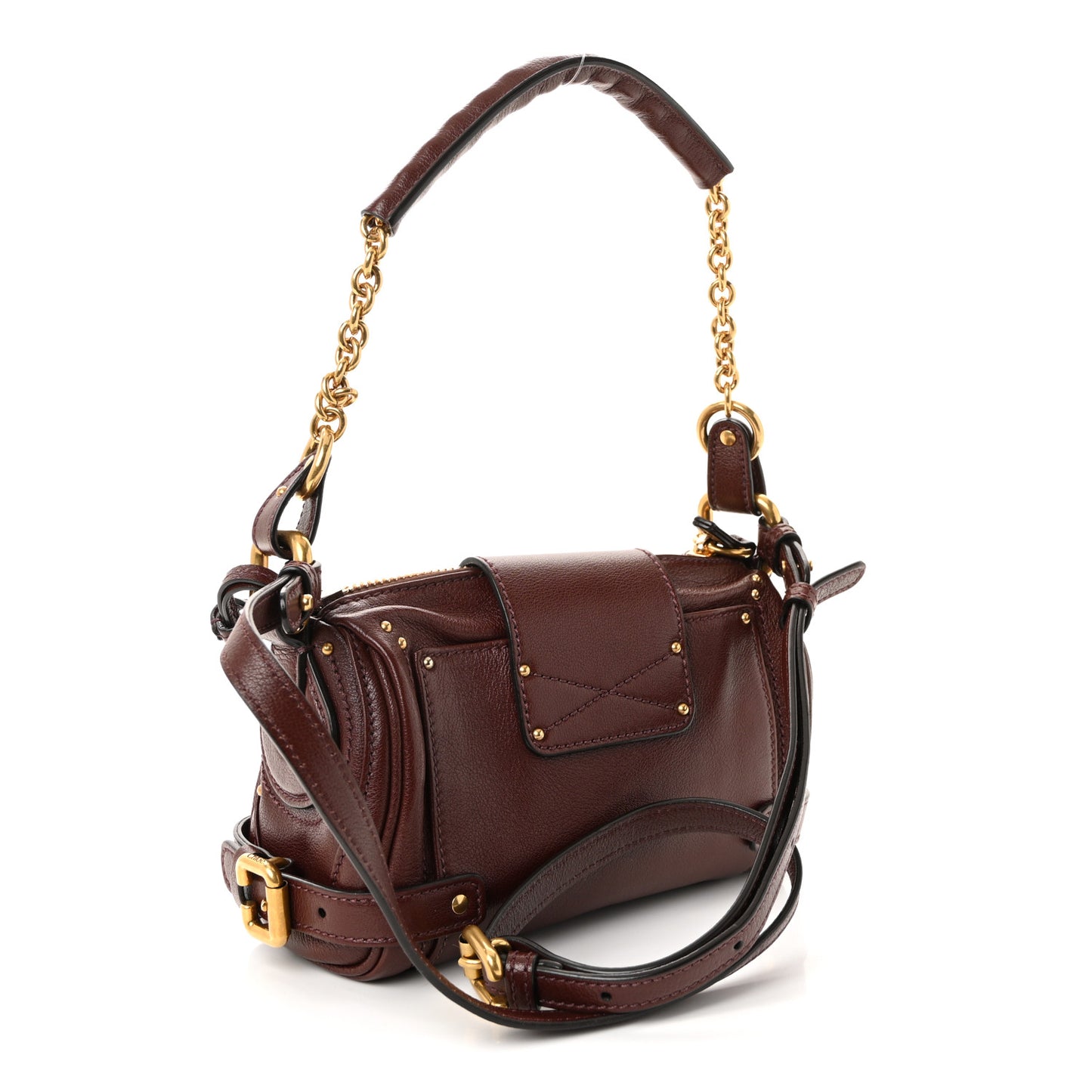 Grained Buffalo Small Paddington Chain Bag Crafty Brown