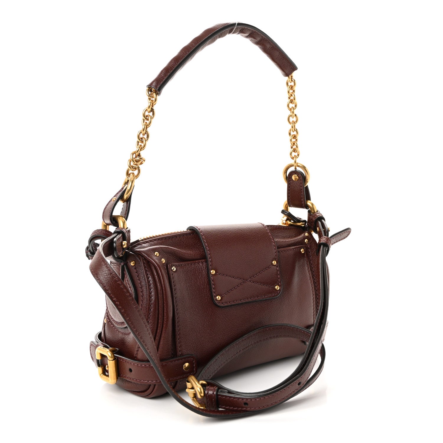 Chloe Grained Buffalo Small Paddington Chain Bag Crafty Brown 3 of 10