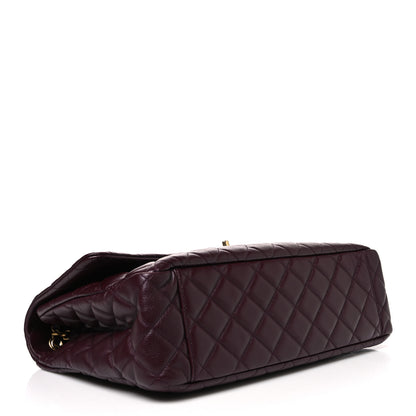 Chanel Grained Calfskin Quilted XXL Travel Flap Bag Burgundy 4 of 10