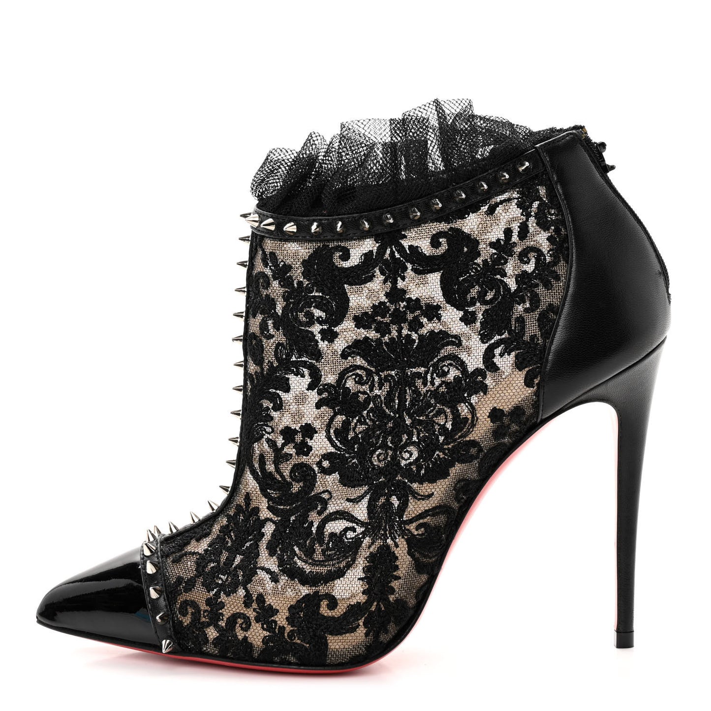 Lace Studded Pigalle 100 Booties 36 Black