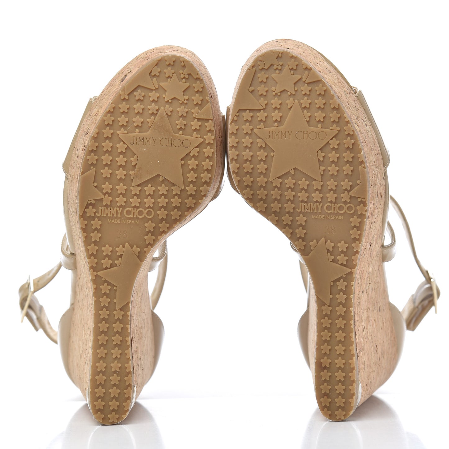 Patent Cork Portia 120 Wedge Sandals 38 Nude