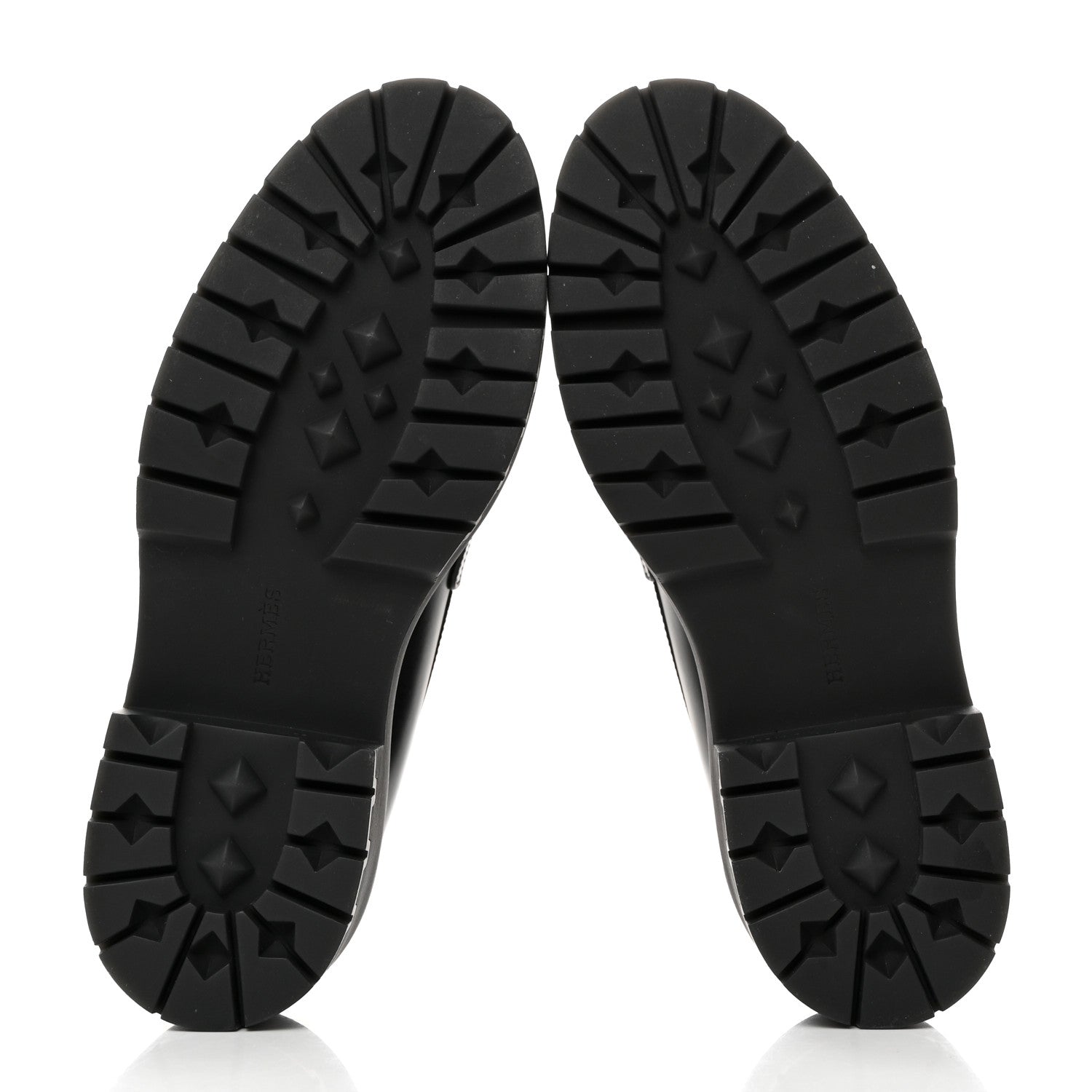 Hermes Glazed Calfskin Womens Hitch Loafers 37 Black 5 of 9