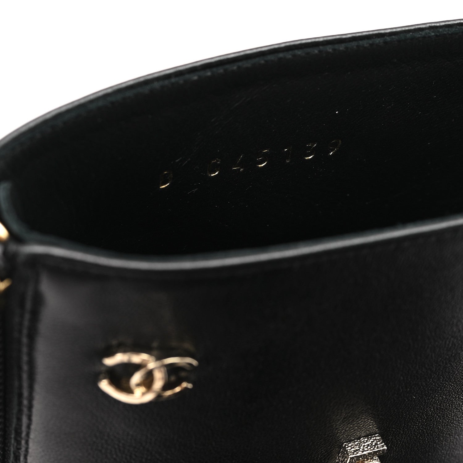 Chanel Lambskin Patent Cap Toe Charms Ankle Booties 38 Black 9 of 9