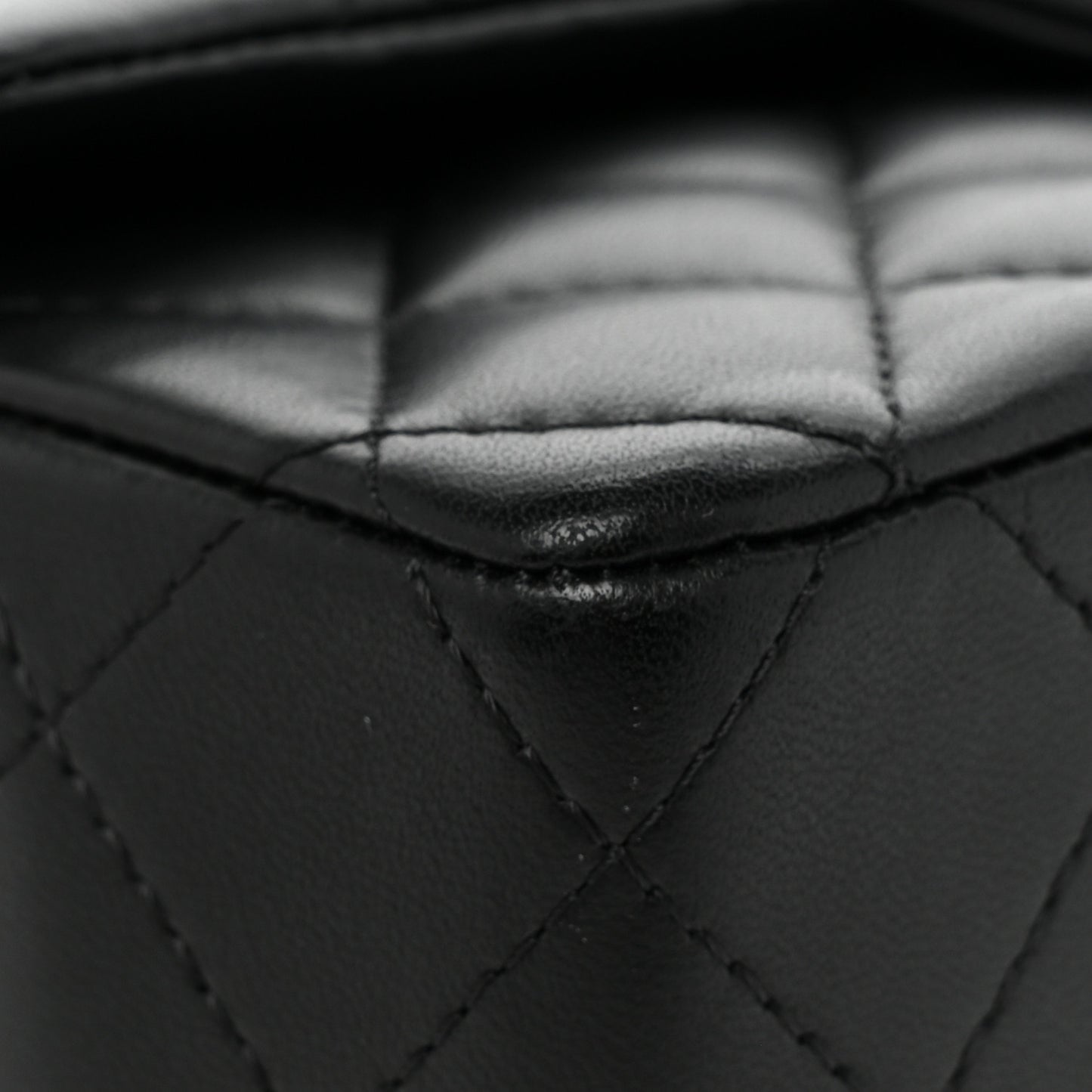 Lambskin Quilted Mini Rectangular Flap Black