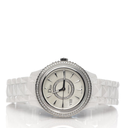 Christian Dior Stainless Steel Ceramic Diamond Bezel Mother of Pearl 38mm Dior VIII Automatic Watch White 2 of 7