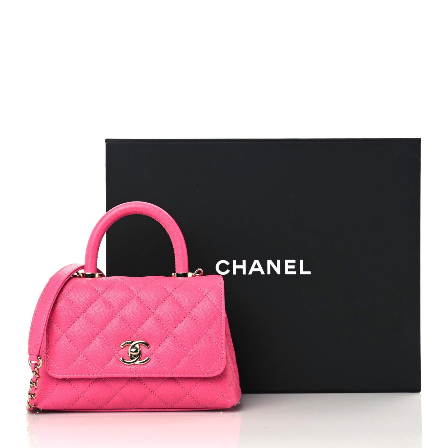 Caviar Quilted Extra Mini Coco Handle Flap Rose