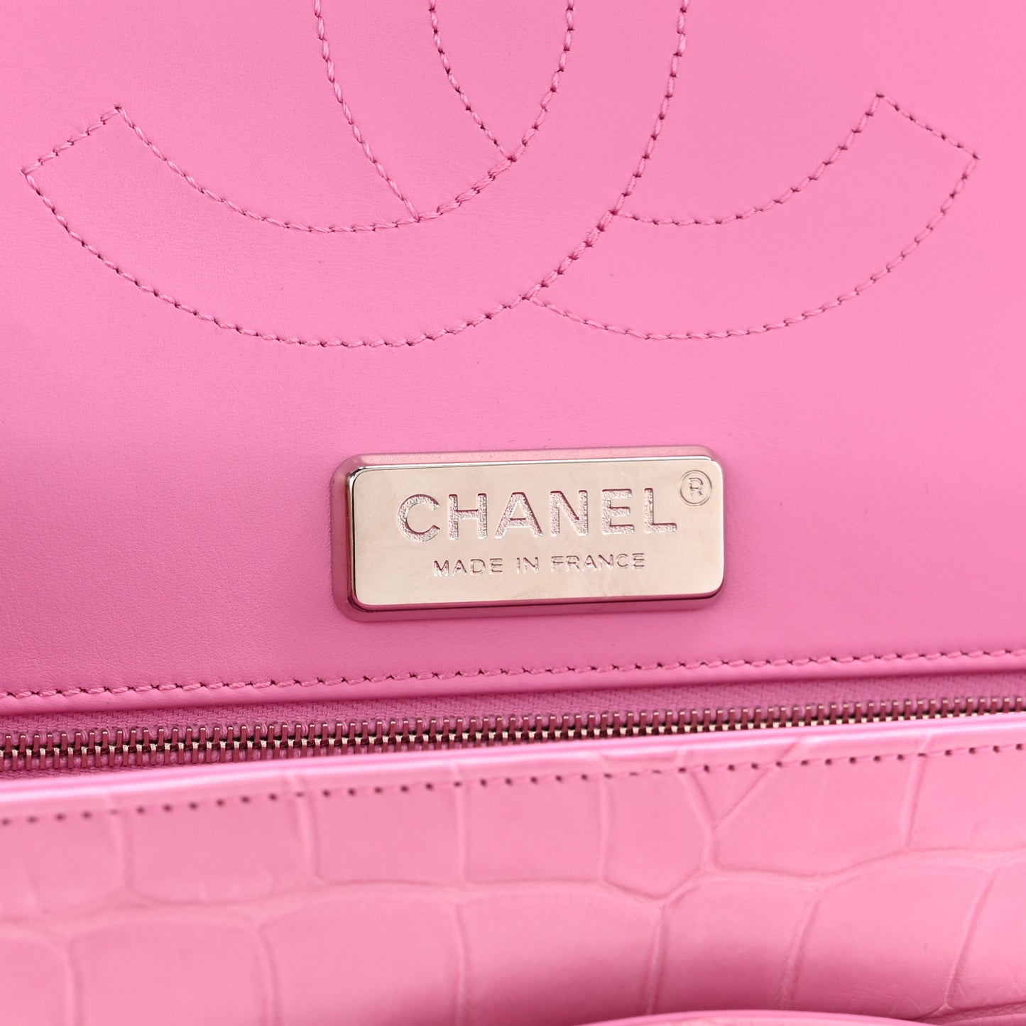 Alligator Jumbo Double Flap Pink