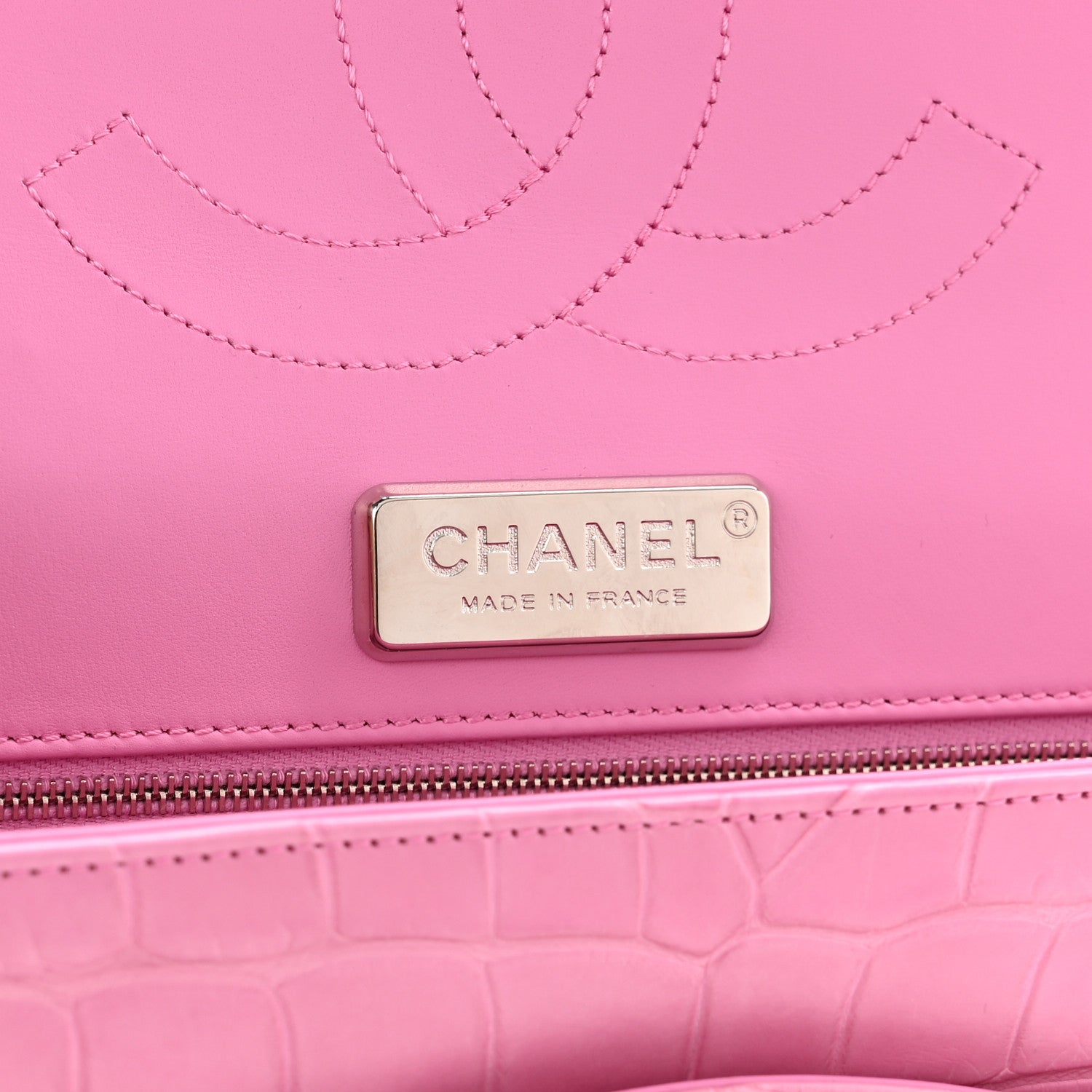 Chanel Alligator Jumbo Double Flap Pink 5 of 10