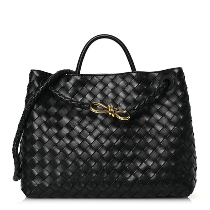 Bottega Veneta Nappa Intrecciato Medium Andiamo Shoulder Bag Black 1 of 13