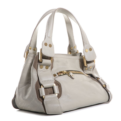 Jimmy Choo Leather Suede Mahala Tote White 3 of 6
