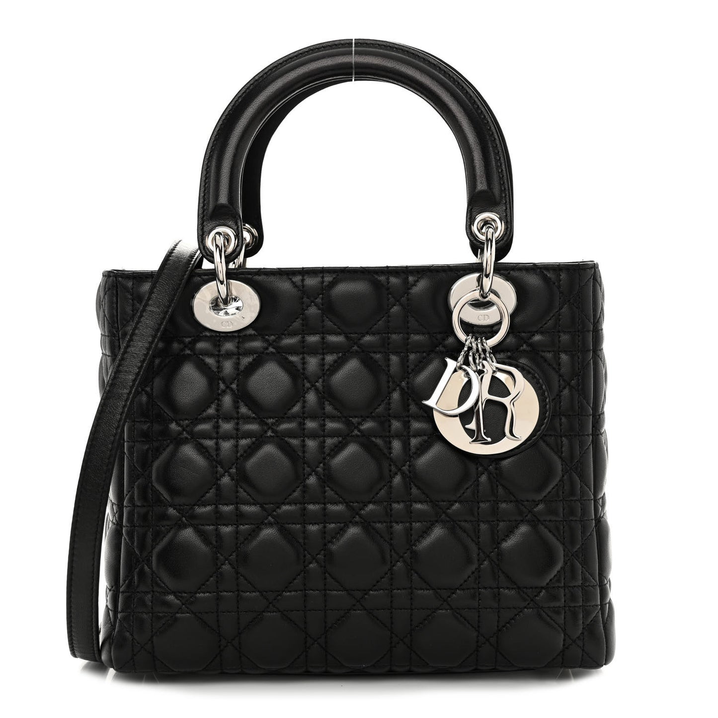 Lambskin Cannage Medium Lady Dior Black