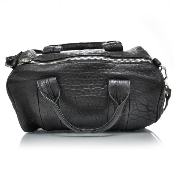 Leather Rocco w Nickel Hardware Black