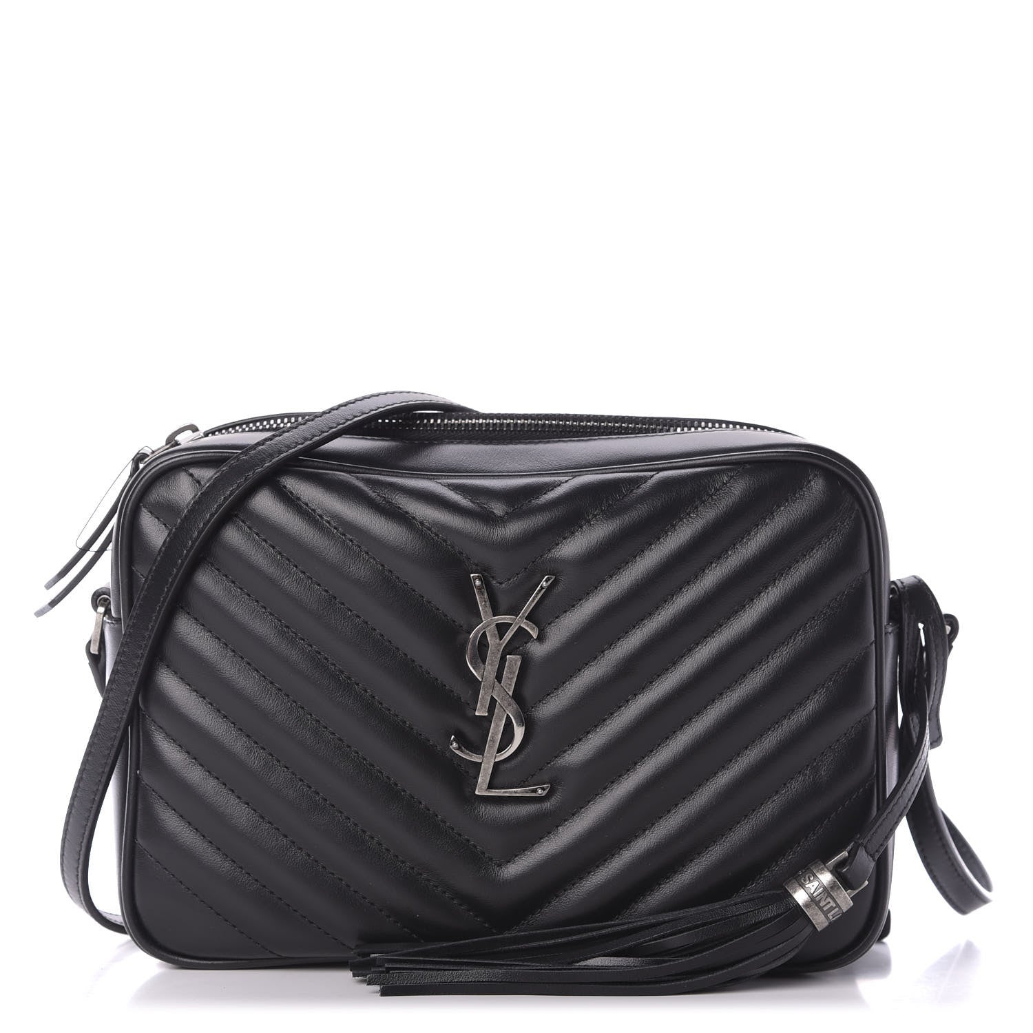 Saint Laurent Calfskin Matelasse Monogram Lou Camera Bag Black 1 of 9