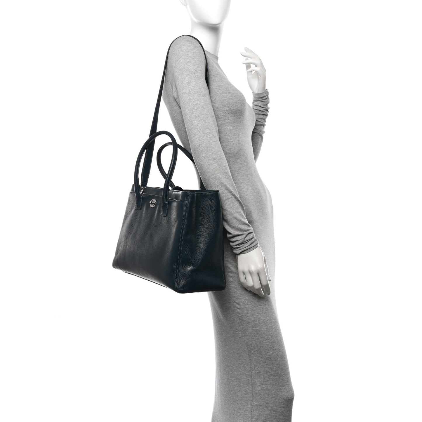 Deerskin Cerf Executive Shopper Tote Dark Blue