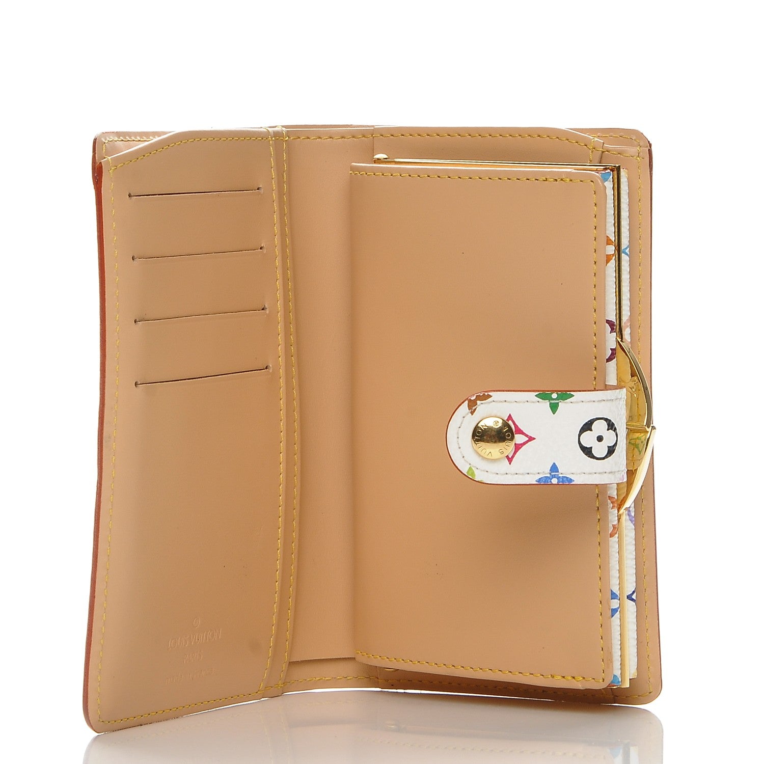 Louis Vuitton Monogram Multicolor French Purse Wallet White 5 of 6