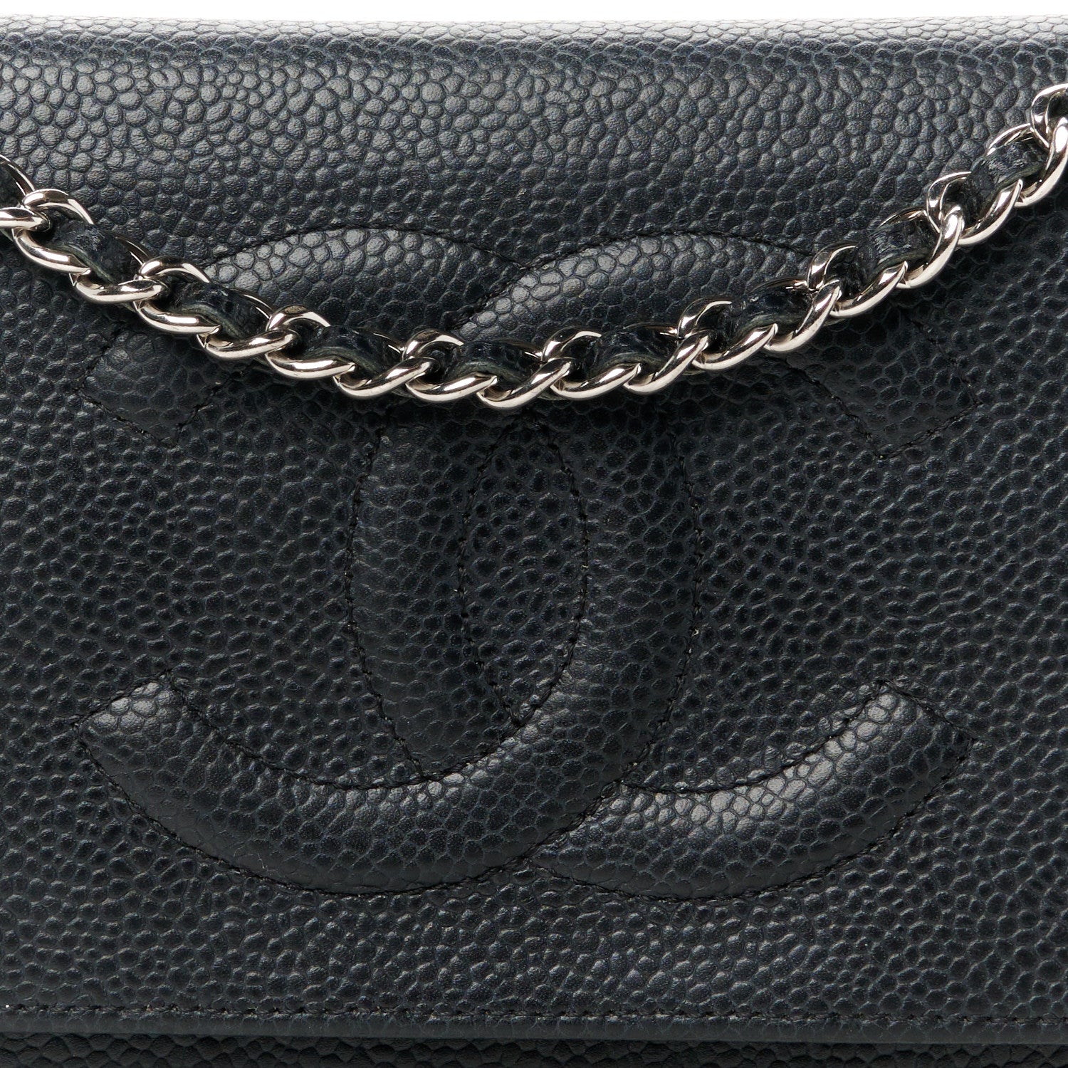 Chanel Caviar Timeless CC Wallet On Chain WOC Black 10 of 12