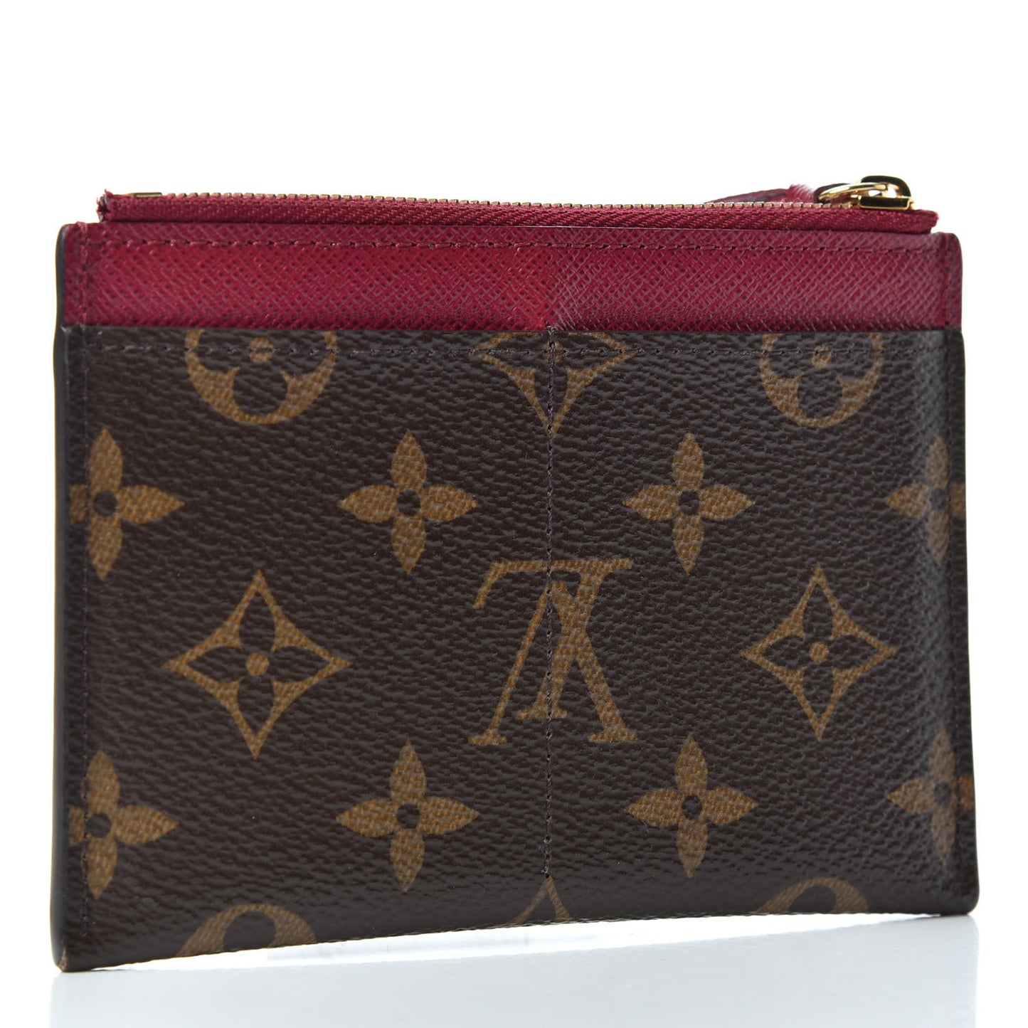 Monogram Zipped Card Holder Fuchsia