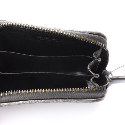 Bottega Veneta Grosgrain Intrecciato Zip Around Coin Purse Argento 4 of 5