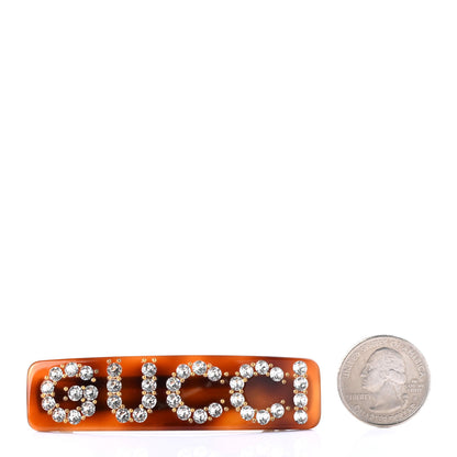 Gucci Resin Crystal Single Hair Barrette Tortoiseshell 2 of 4