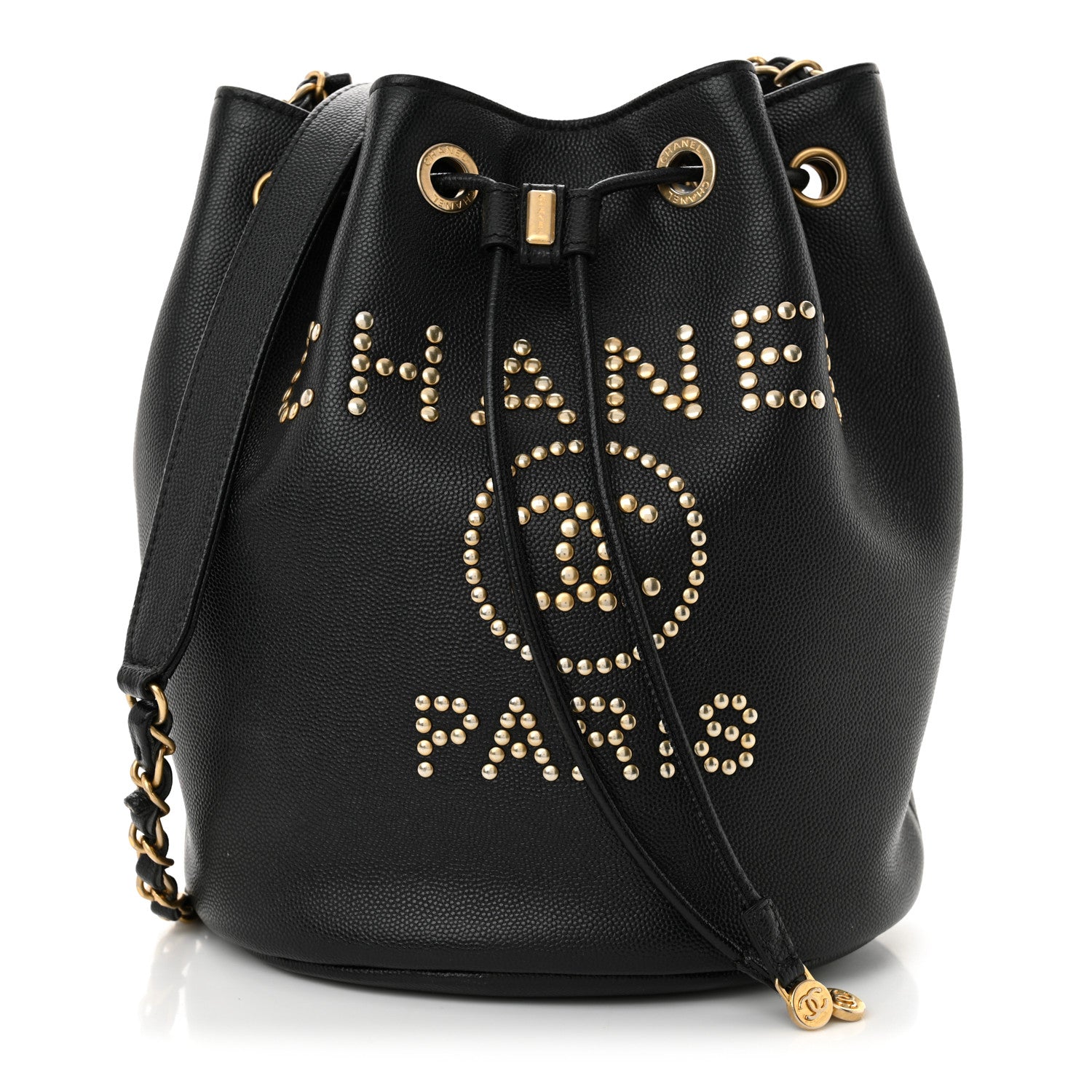 Chanel Caviar Deauville Drawstring Bucket Bag Black 1 of 10