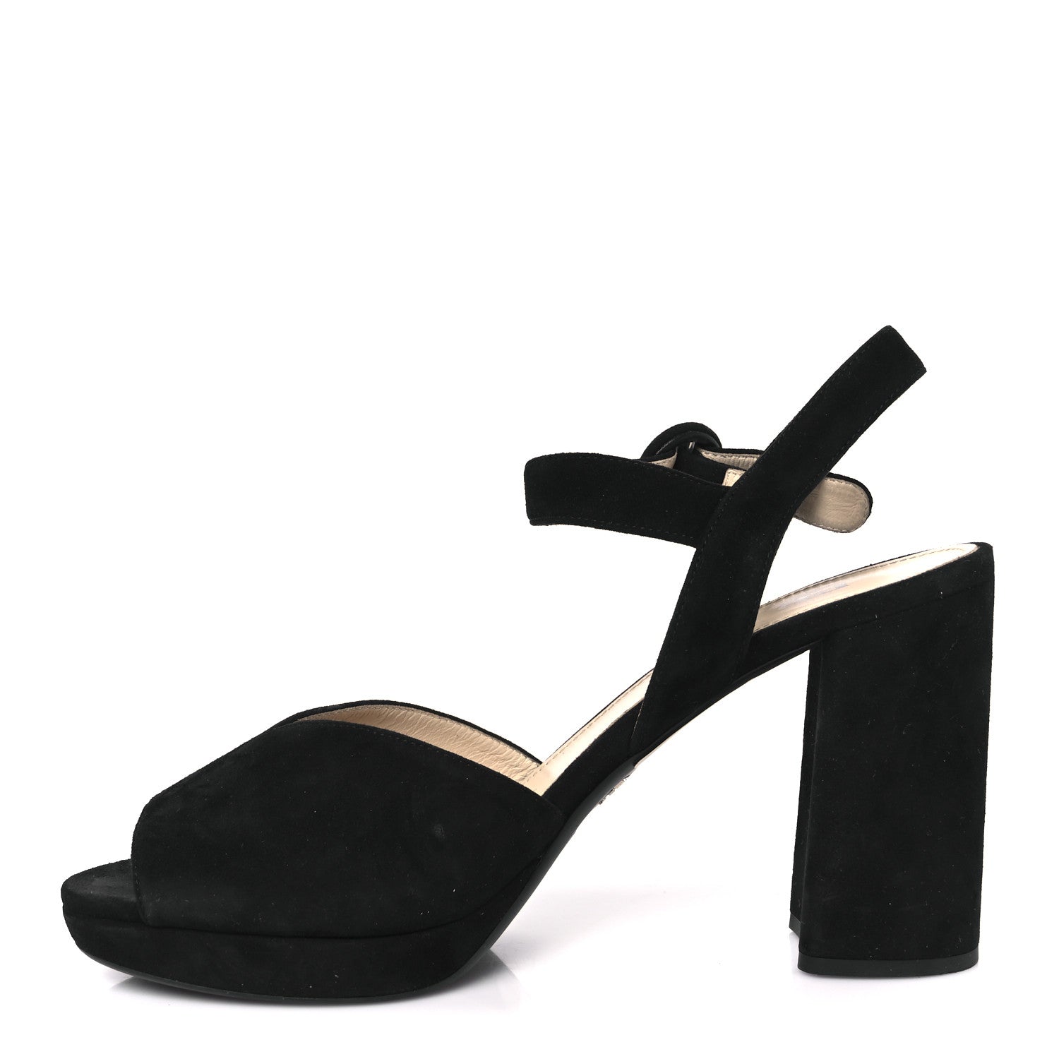 Prada Camoscio Crisscross Platform 95mm Sandals 38.5 Black 1 of 10