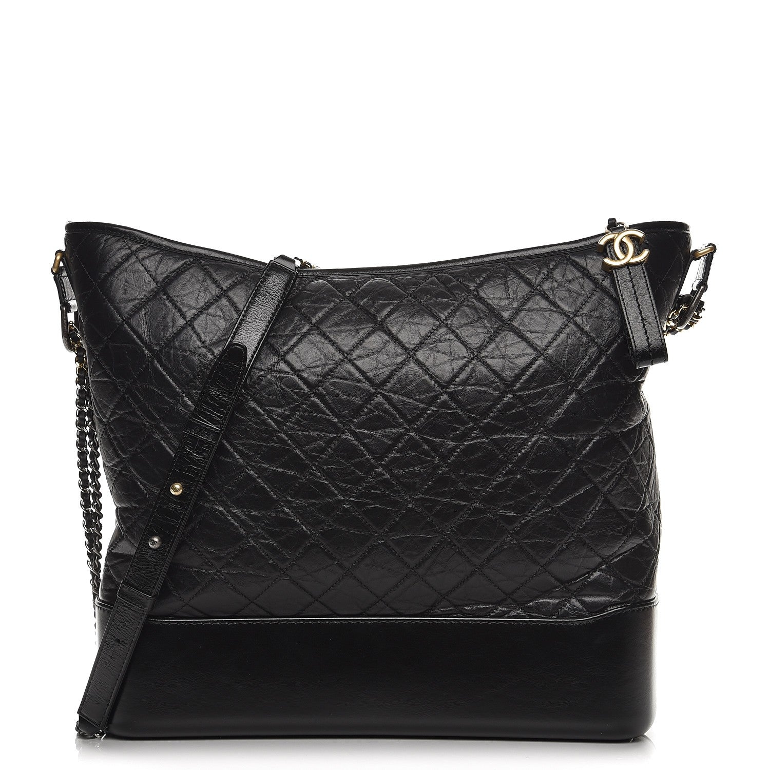 Chanel Aged Calfskin Quilted Large Gabrielle Hobo Black 1 of 8