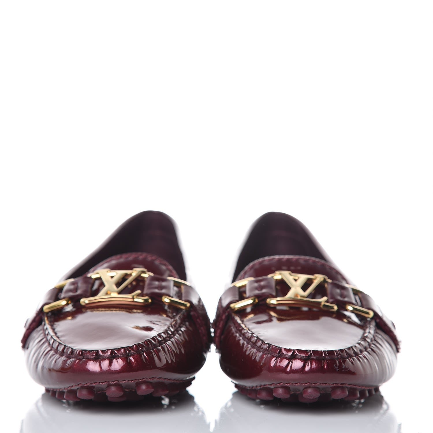 Louis Vuitton Patent Calfskin Oxford Loafers 36.5 Rouge Fauviste 2 of 8