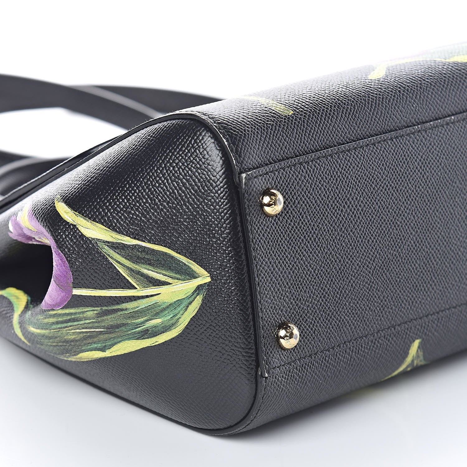 Dolce & Gabbana Dauphine Tulip Print Medium Miss Sicily Satchel Black 8 of 9