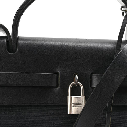 Hermes Toile Vache Calfskin Herbag 30 PM Black 11 of 11