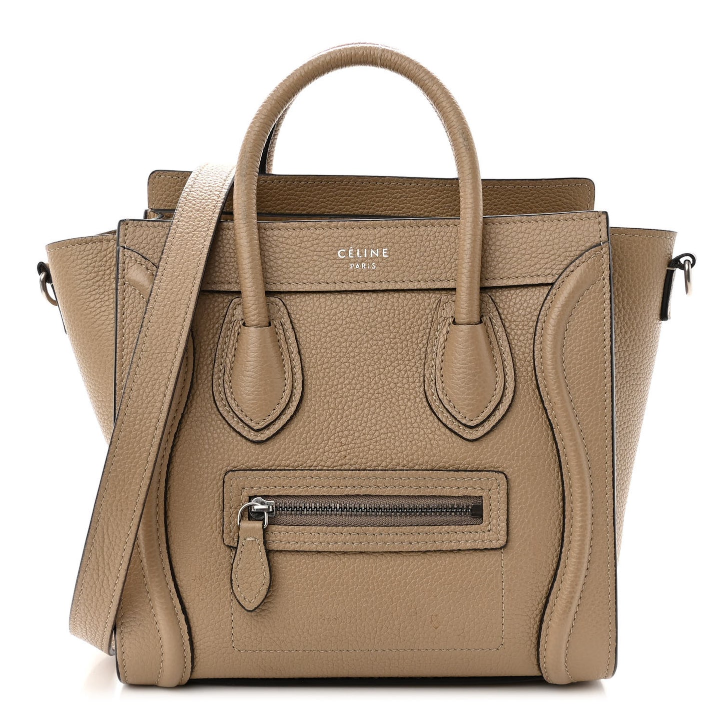 Drummed Calfskin Nano Luggage Dune