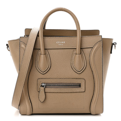 Celine Drummed Calfskin Nano Luggage Dune 1 of 10
