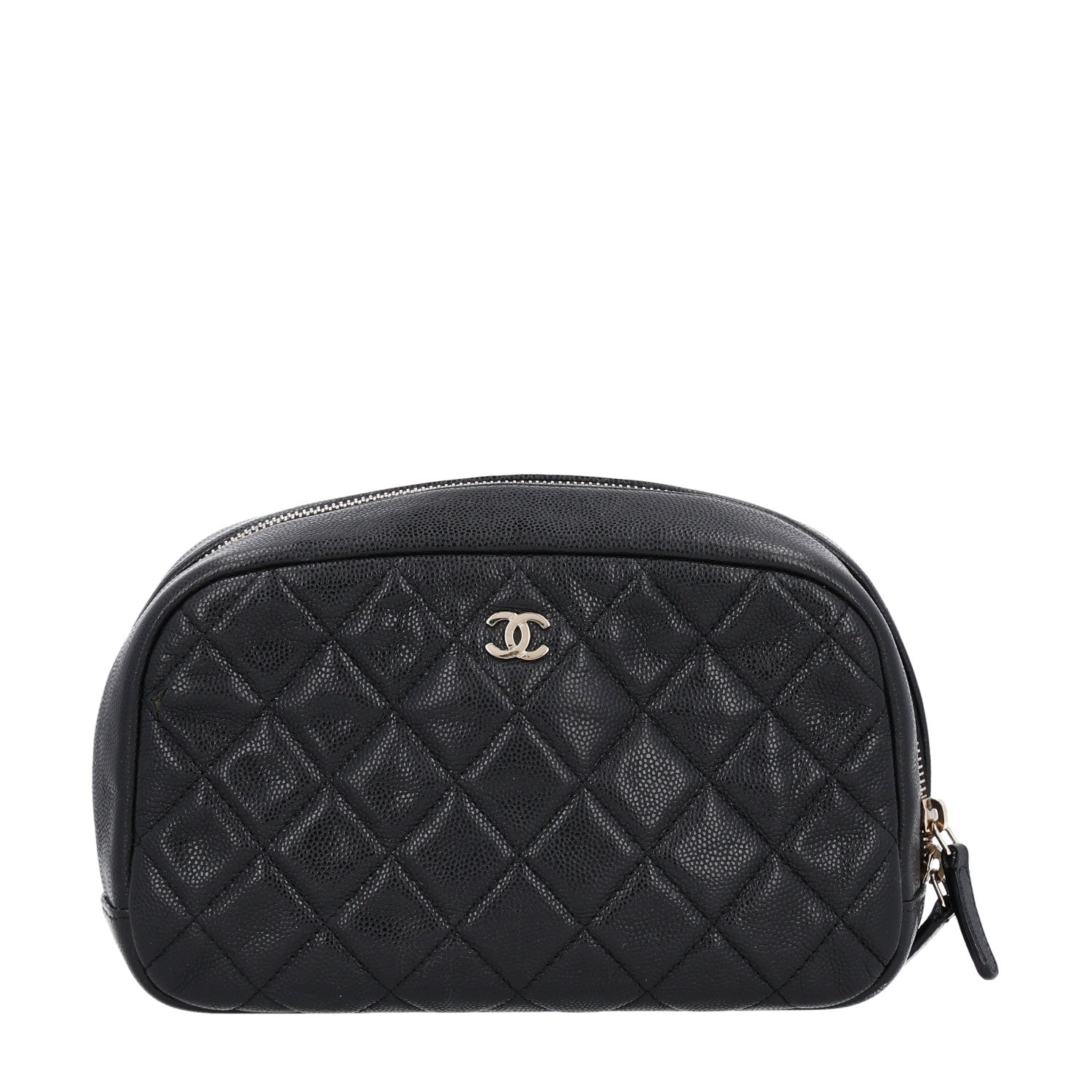 Chanel Caviar Quilted Medium Curvy Pouch Cosmetic Case Black 1 of 10