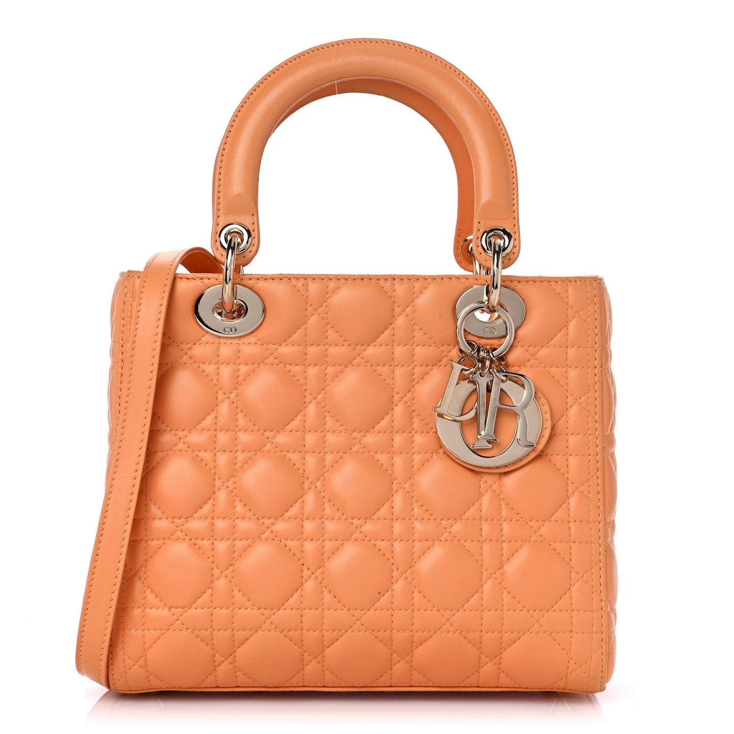Lambskin Cannage Medium Lady Dior Orange
