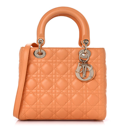 Christian Dior Lambskin Cannage Medium Lady Dior Orange 1 of 16