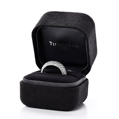 Tiffany Platinum Diamond Five Row Etoile Band Ring 52 6 5 of 5