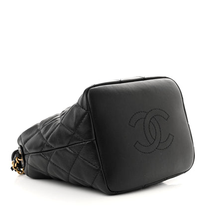 Chanel Lambskin Quilted Small Perfect Meeting Hobo Black 4 of 10