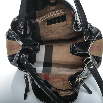 Burberry Grainy Calfskin House Check Medium Maidstone Black 5 of 6