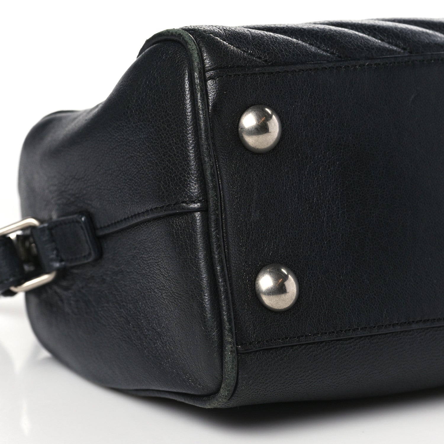 Saint Laurent Sheepskin Matelasse Chevron Baby Duffle Black 7 of 8