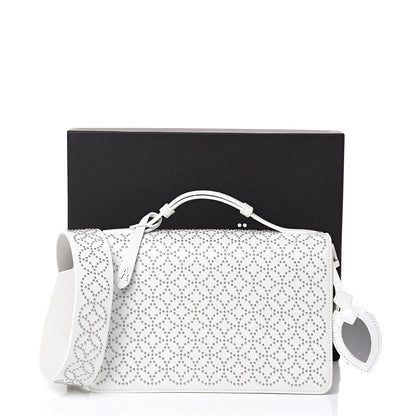 Alaia Calfskin Arabesque Studded Medium Franca Crossbody Blanc Optique 14 of 14
