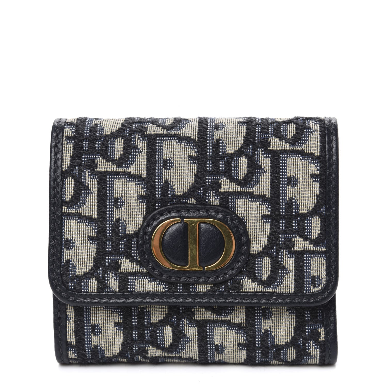 Christian Dior Oblique 30 Montaigne Lotus Wallet Blue 1 of 7
