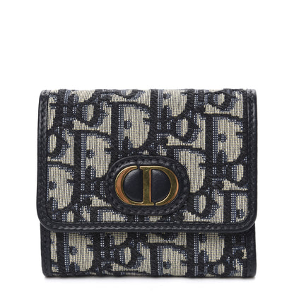 Christian Dior Oblique 30 Montaigne Lotus Wallet Blue 1 of 7