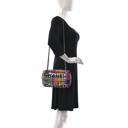 Chanel Printed Fabric Quilted Logo Single Flap Bag Multicolor 2 of 11
